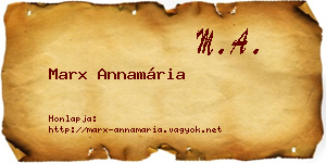 Marx Annamária névjegykártya